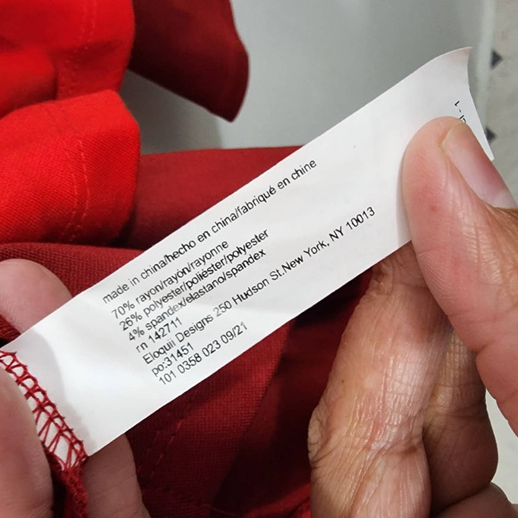 ELOQUII Colorblock Wrap Top Red Goji Berry Stretch Knit NWT Womens Size Plus 24W - Picture 13 of 14